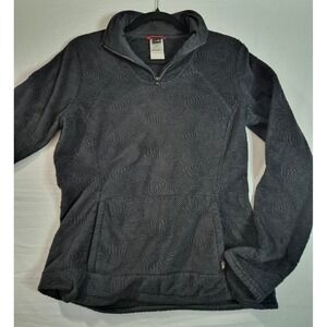 The North Face Womens Fleece Pullover Sweatshirt Black Textured Size M
